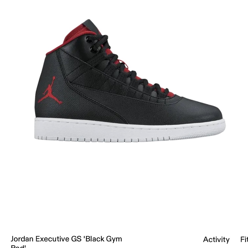 Jordan Executive GS Black Gym Red Men's Shoes size 10.5